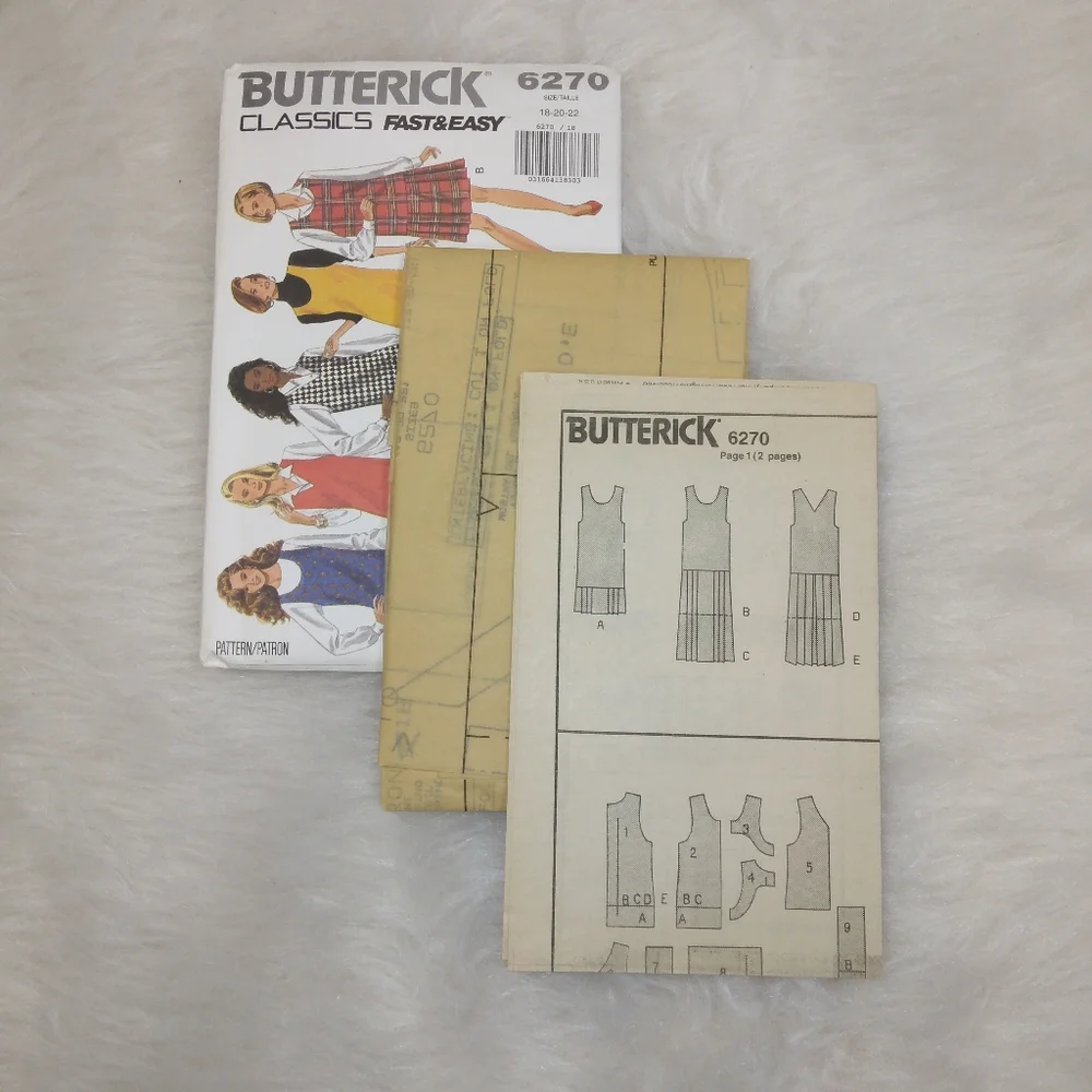 Butterick 6270 Classics Fast & Easy Jumper sz 18-20